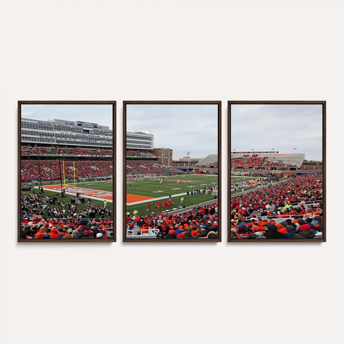 86851-MGV-CV-36X24 - University of Illinois Fighting Illini Football Team Print - Champaign Illinois Memorial Stadium