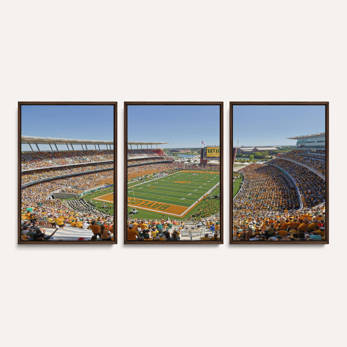 49912-MGV-CV-36X24 - Baylor University Bears Football Team Print - Waco McLane Stadium Wall Art Canvas Print