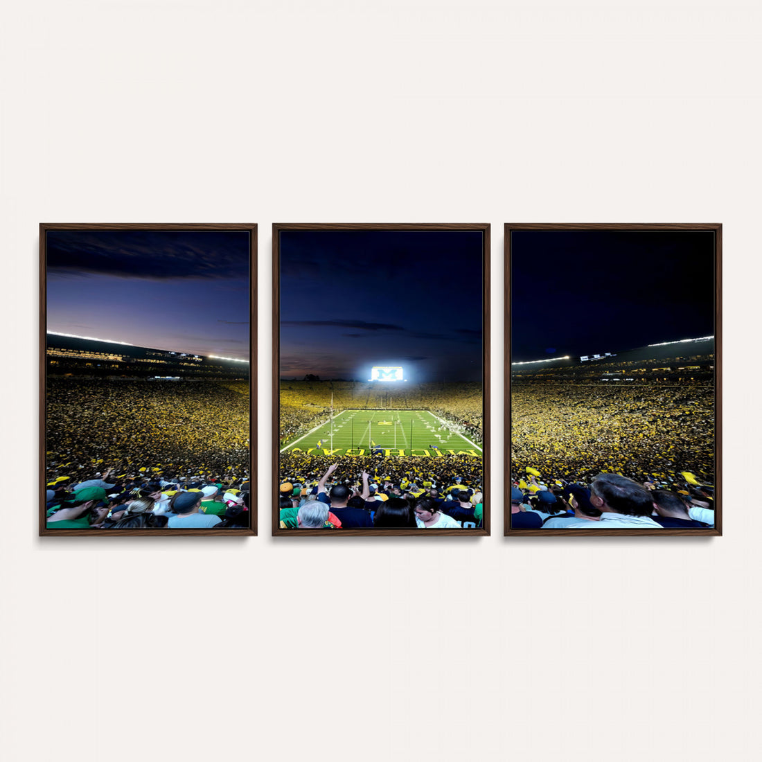 University of Michigan Wolverines Football Team Print, Ann Arbor, Extra Large Game Room Wall Decor