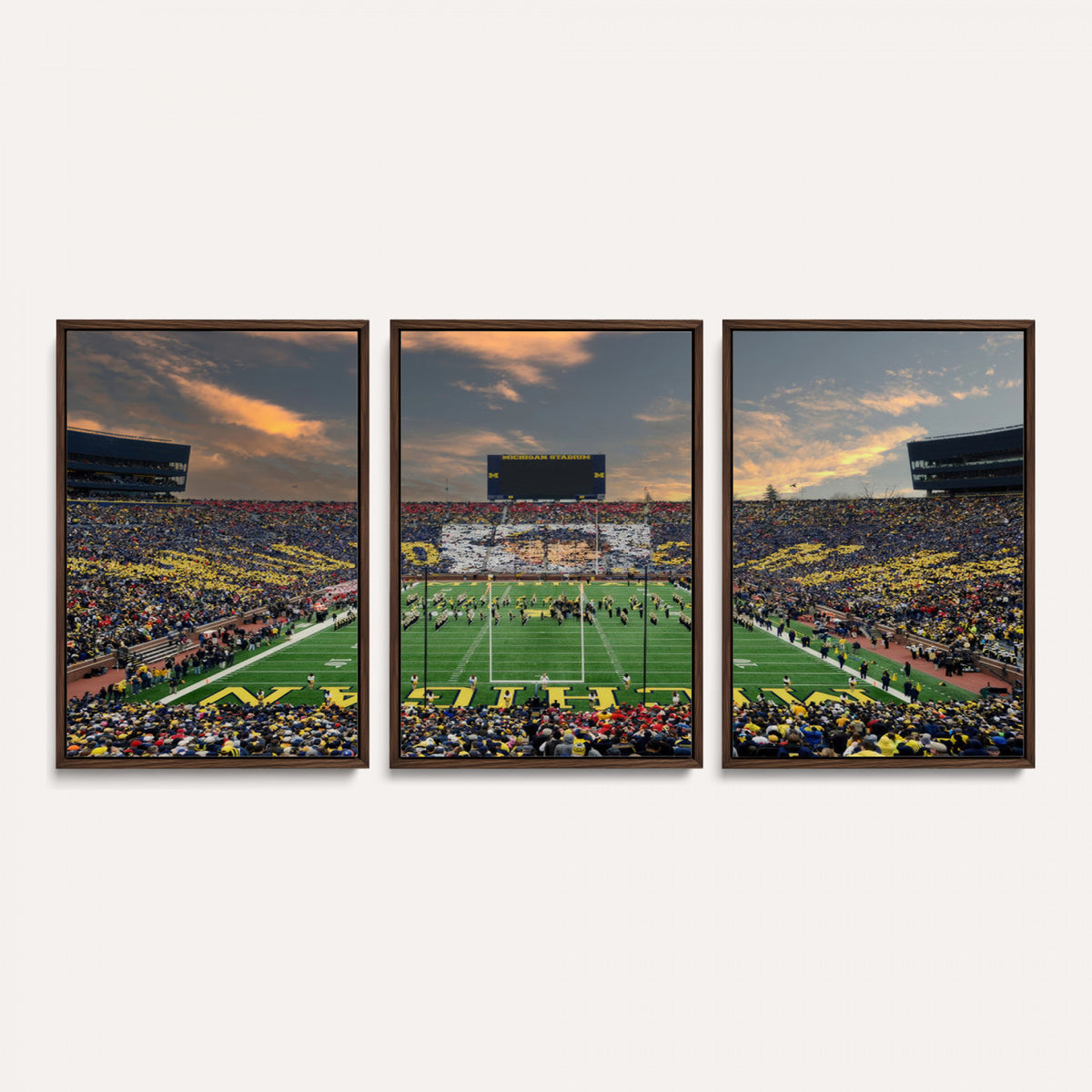 81843-MGV-CV-36X24 - University of Michigan Wolverines Print Canvas, Football Team Print - Ann Arbor Michigan Stadium