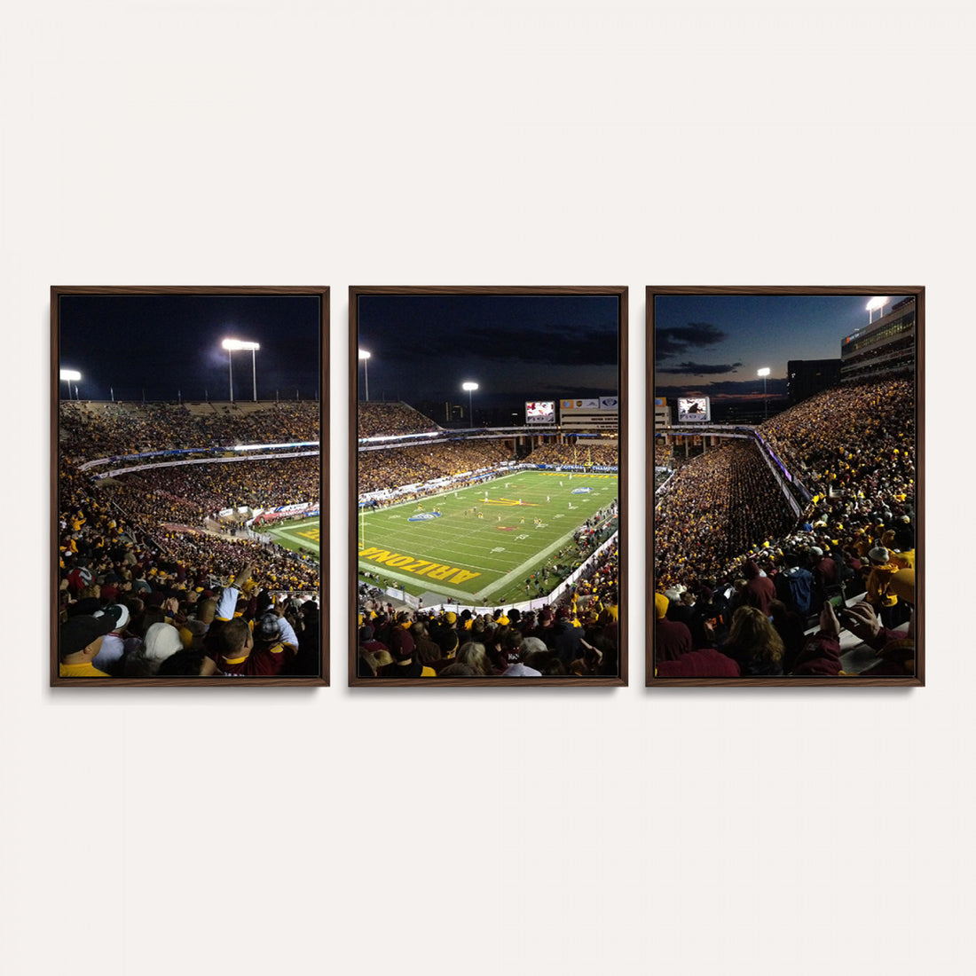 ASU Sun Devils Football Team Print Canvas, Tempe Mountain America Stadium
