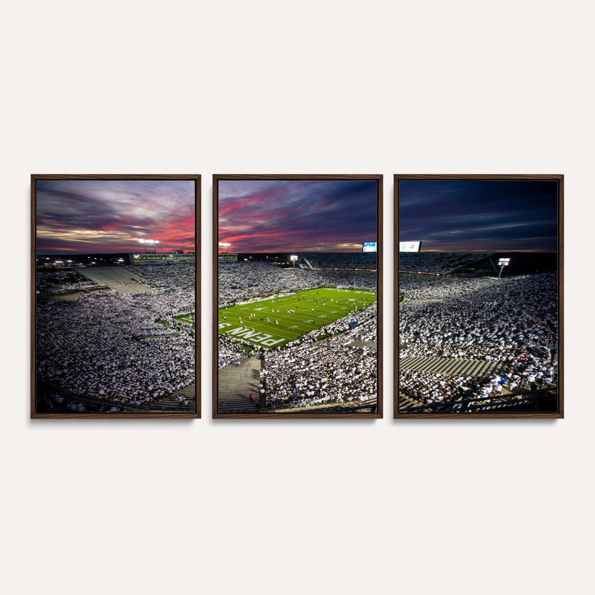 37304-MGV-CV-36X24 - Penn State Nittany Lions Football Team Print - University Park Beaver Stadium Art Canvas Print