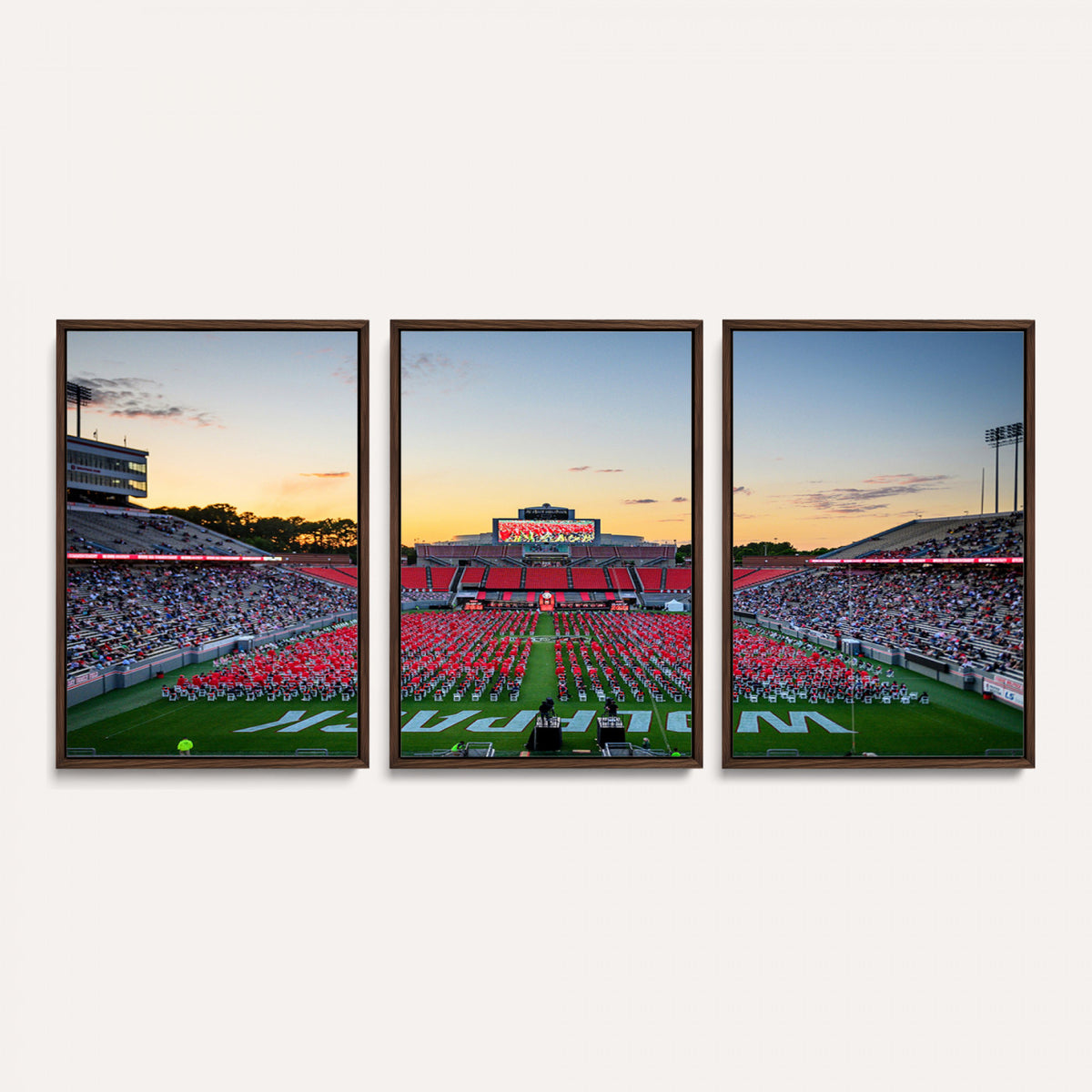 35266-MGV-CV-36X24 - NC State Wolfpack Football Team Print Wall Art - Raleigh Carter-Finley Stadium Wall Art Canvas Print