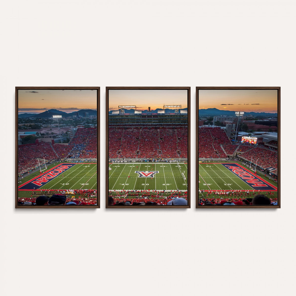 45563-MGV-CV-36X24 - Arizona Wildcats Football Team Print - Tucson Arizona Stadium Wall Art Canvas Print
