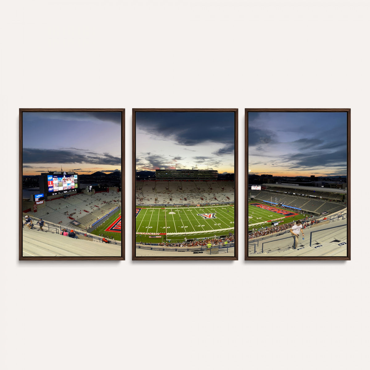 24339-MGV-CV-36X24 - Arizona Wildcats Football Team Print - Tucson Arizona Stadium Wall Art Canvas Print