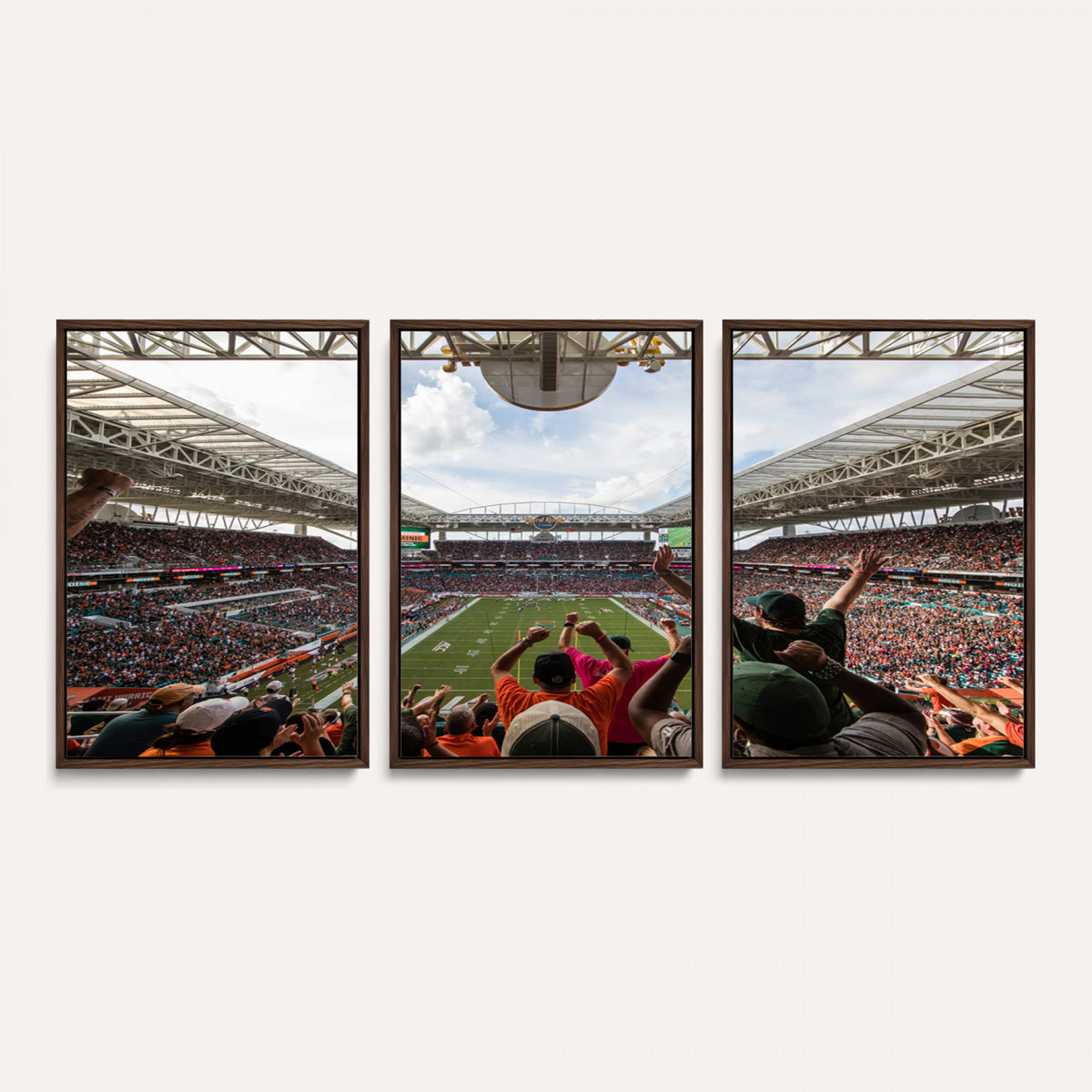 66239-PAN-FL-20X10 - Miami Hurricanes Football Team Wall Art Print - Miami Hard Rock Stadium Wall Art Canvas Print