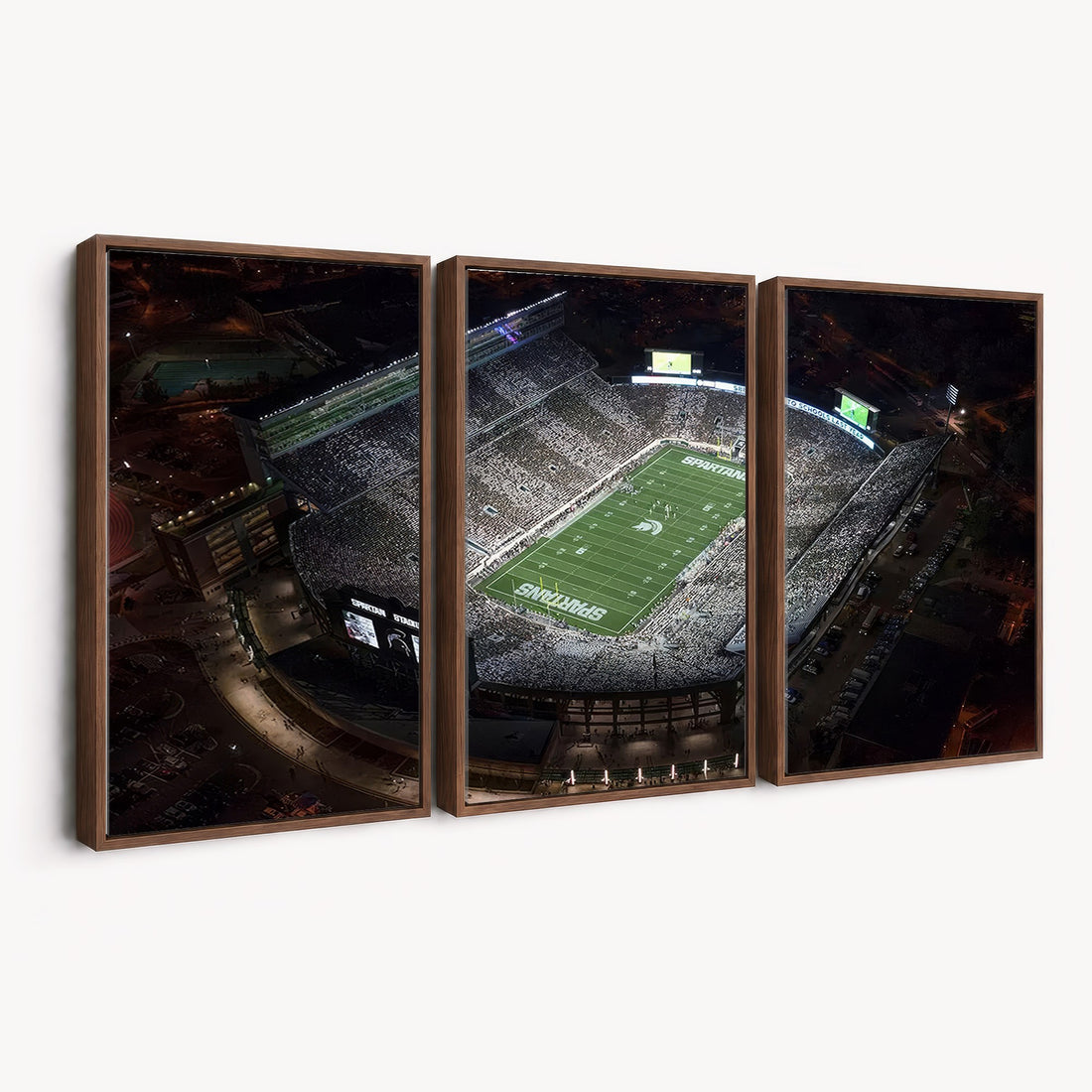 Michigan State Spartans Football Team Print, East Lansing, Man Cave Wall Decor