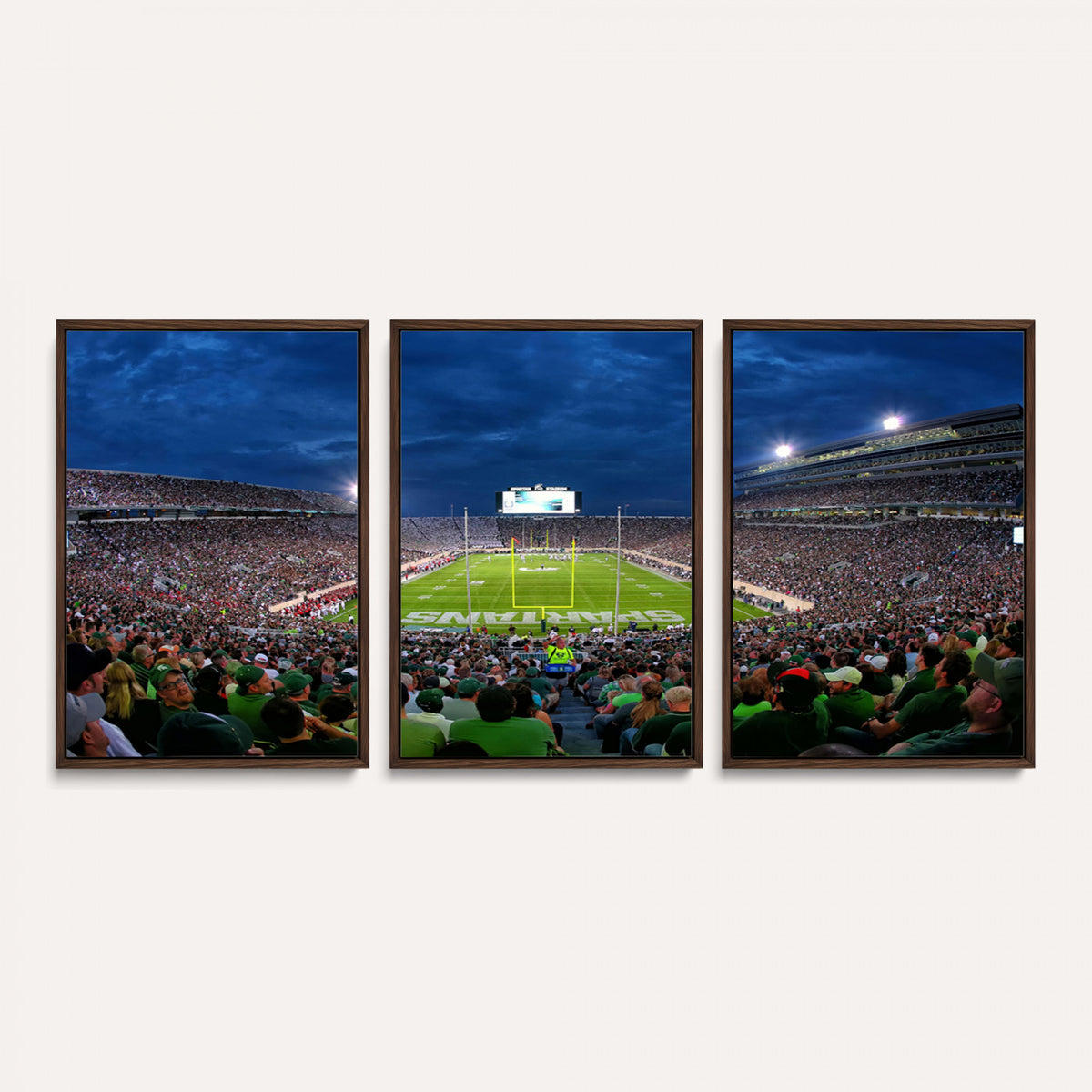 35248-PAN-FL-20X10 - Michigan State Spartans Football Team Print - East Lansing Spartan Stadium Wall Art Canvas Print