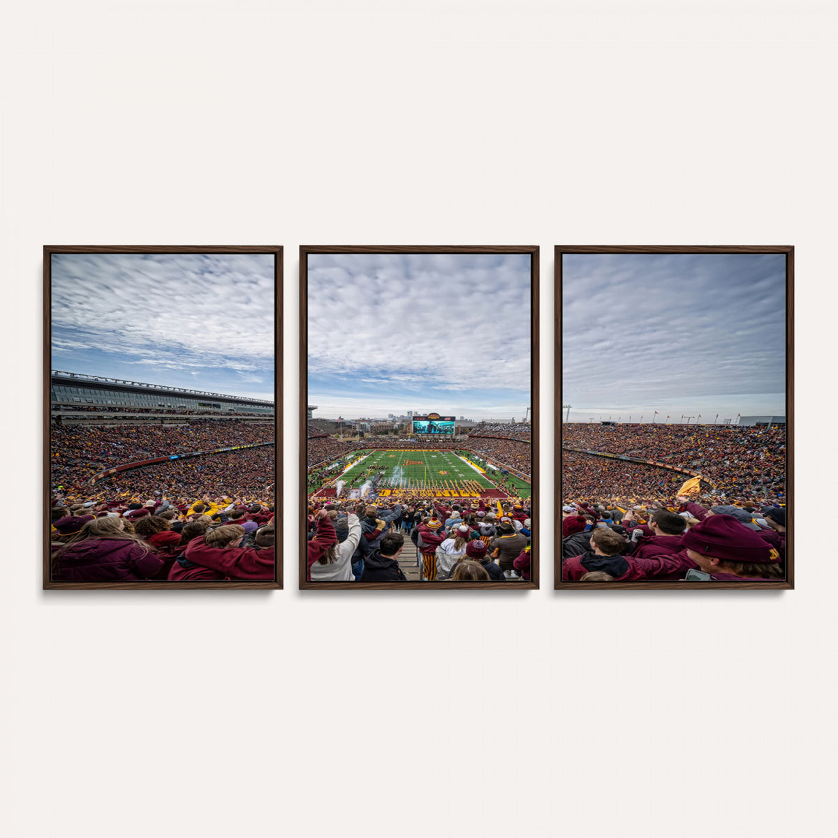 38459-PAN-FL-20X10 - University of Minnesota Golden Gophers Football Team Print - Minneapolis Huntington Bank Stadium Art