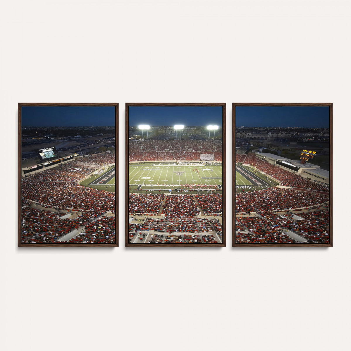 55763-MGV-CV-36X24 - Texas Tech Red Raiders Football Team Print, Lubbock Jones AT&T Stadium, Framed and Ready to Hang