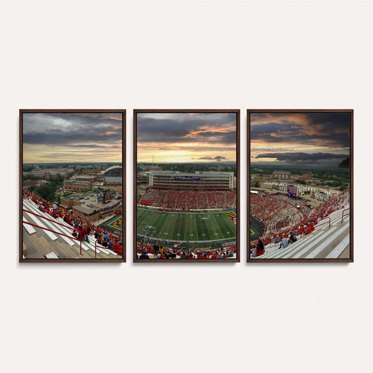29993-PAN-FL-20X10 - University of Maryland Terrapins Football Team Print - College Park SECU Stadium Wall Art Canvas