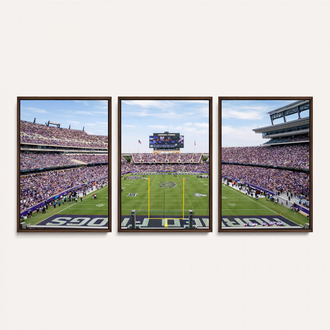TCU Horned Frogs Football Team Print, Fort Worth Amon G. Carter Stadium, Framed and Ready to Hang