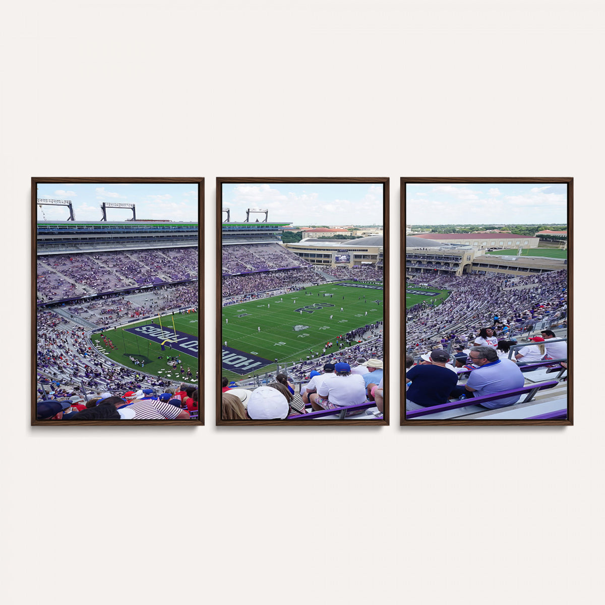 95139-MGV-CV-36X24 - The Texas Christian University TCU Horned Frogs Football Team Print, Fort Worth