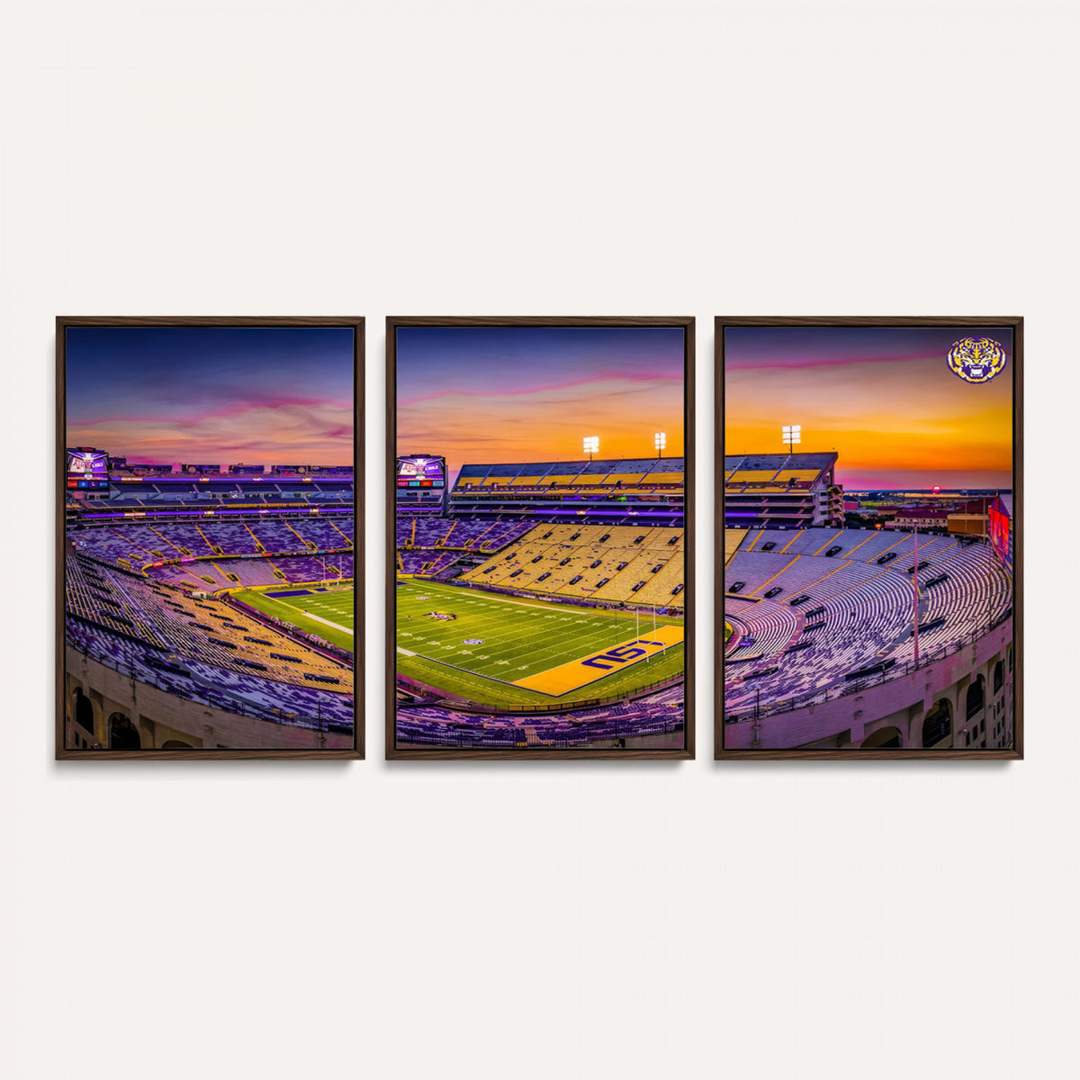 93538-MGV-CV-36X24 - The Louisiana State University Tigers Football Team Print, Framed and Ready to Hang Stadium Print