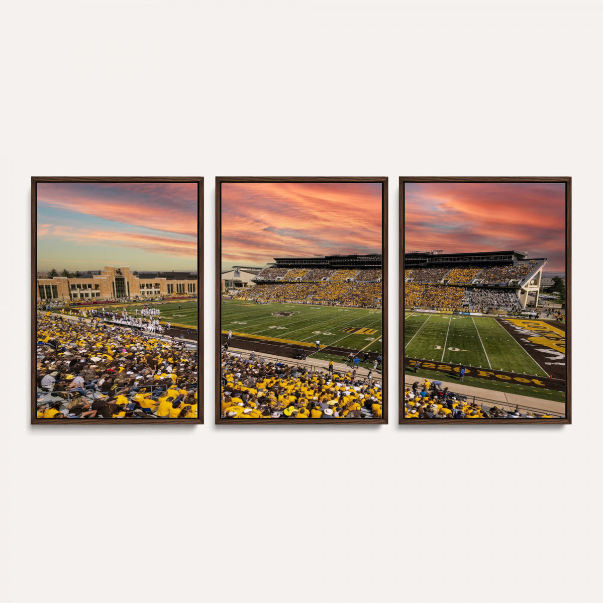 90508-MGV-CV-36X24 - University of Wyoming Cowboys Football Team Print, Laramie, Extra Large Game Room Wall Decor