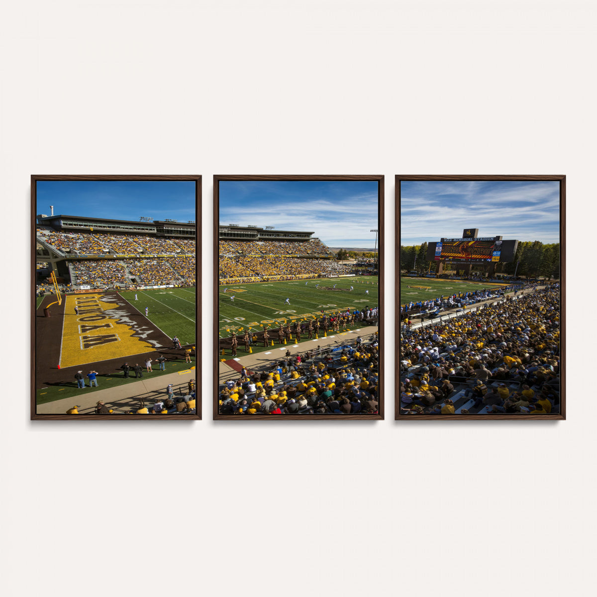 89846-MGV-CV-36X24 - University of Wyoming Cowboys Football Team Print, Laramie, Man Cave Wall Decor