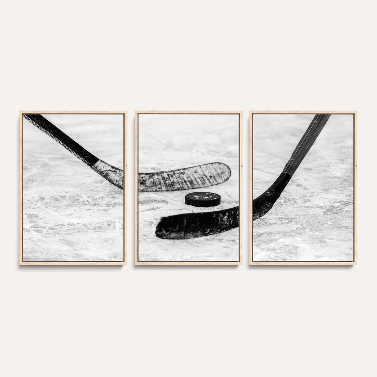 82900-MGV-CV-36X24 - Winter Ice Hockey Sport Canvas Wall Art Print, Hockey Wall Decor