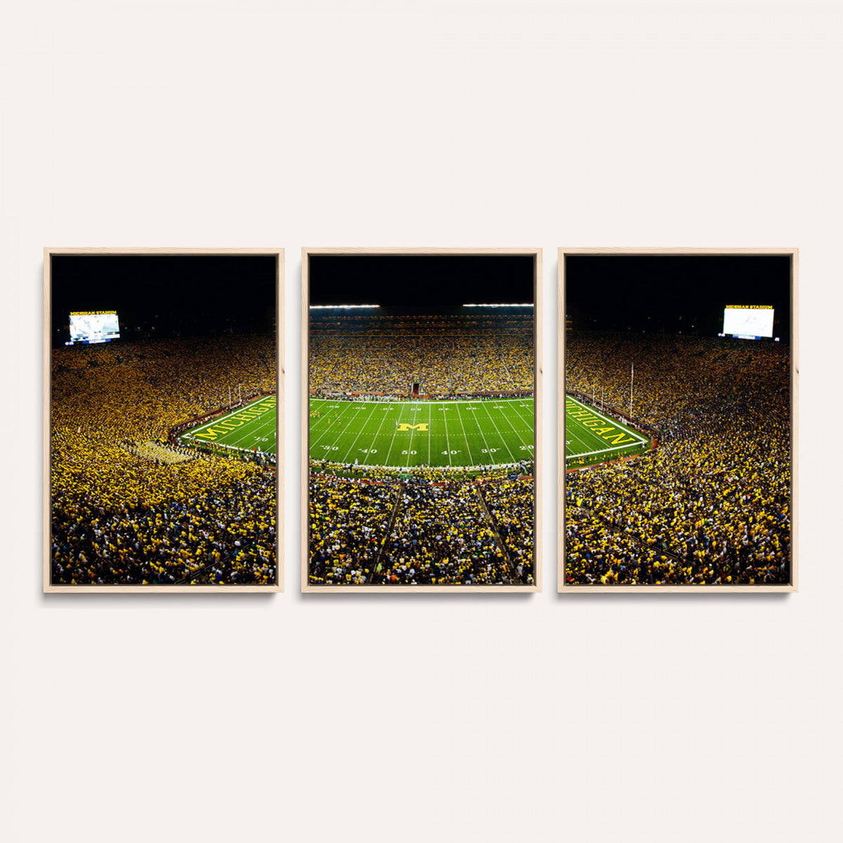 26166-MGV-CV-36X24 - Stadium in Michigan Wall Art Canvas Print, Framed American Football Stadium Art