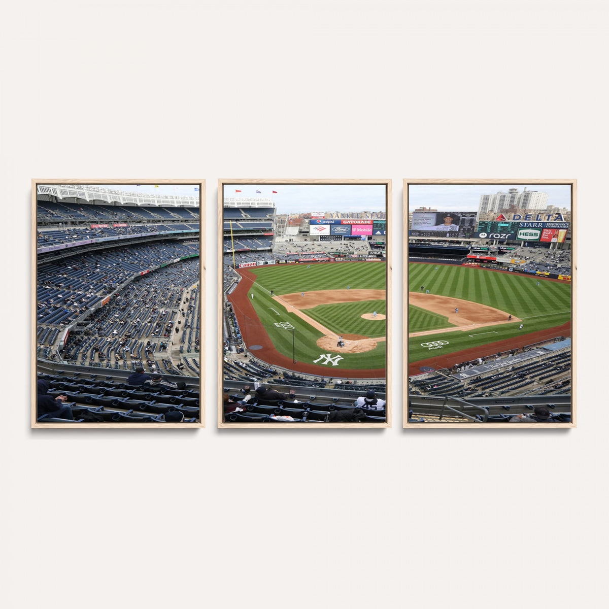 45784-MGV-CV-36X24 - New York Yankees Baseball Team Print, Yankee Stadium Wall Art Canvas Print