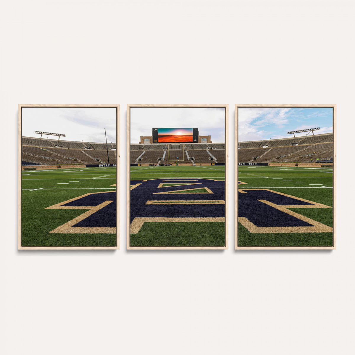 52835-MGV-CV-36X24 - Notre Dame Stadium Giclee Canvas Print | Triptych Wall Art Featuring Iconic Notre Dame Football