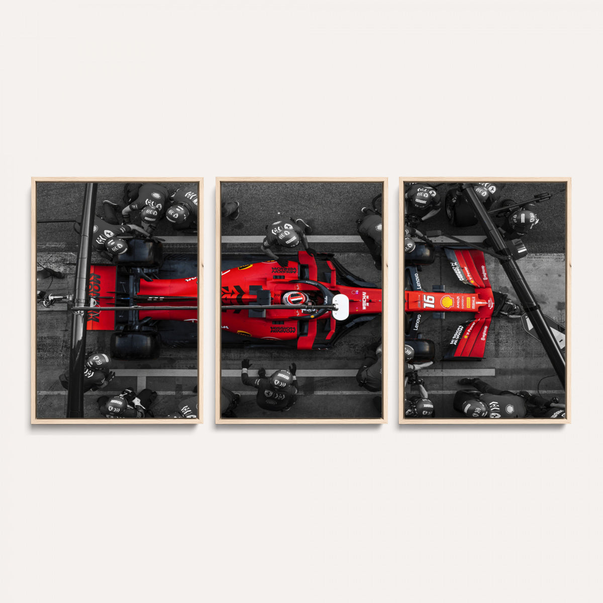 99356-MGV-CV-36X24 - Ferrari Pit Stop Canvas Wall Art | Precision and Speed