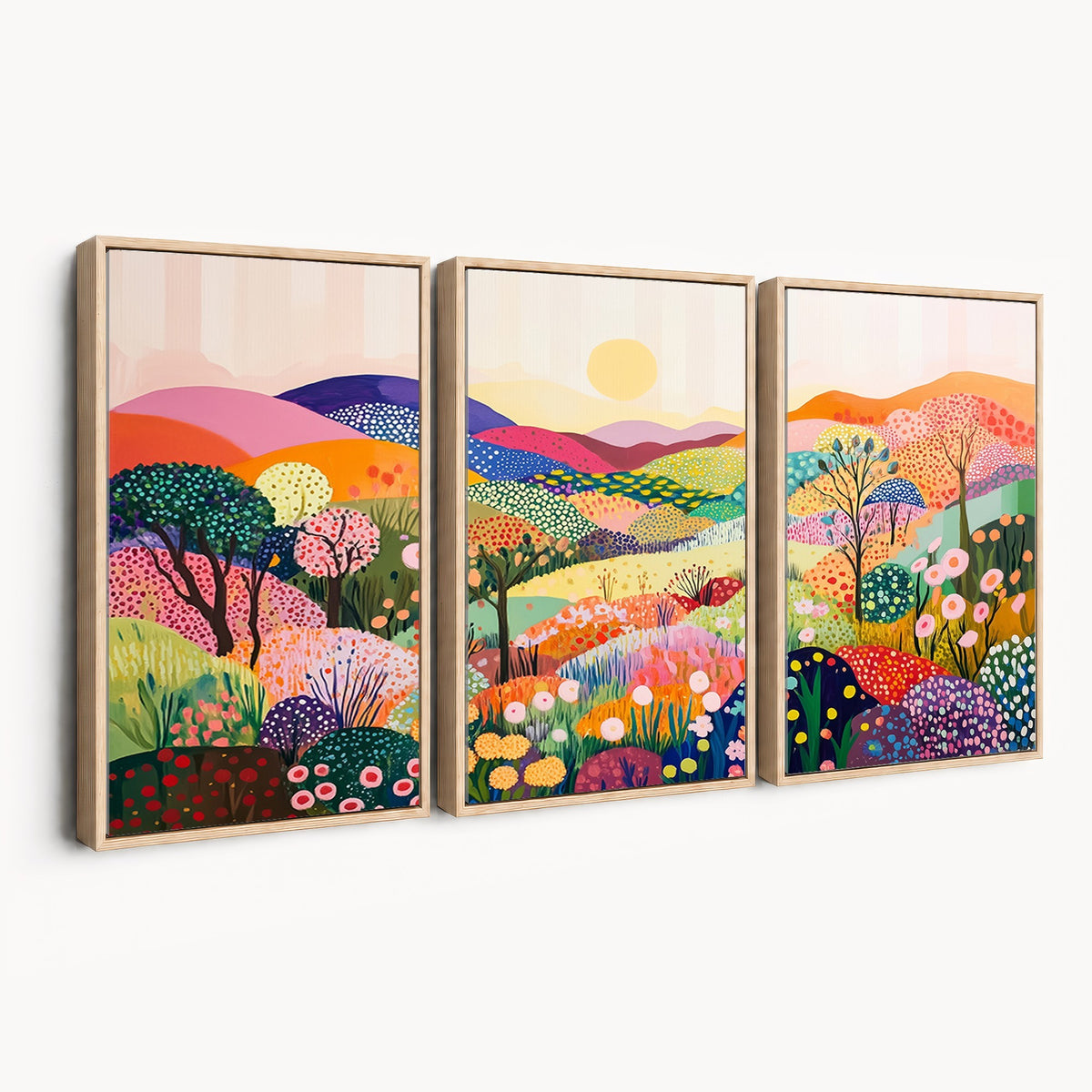 63198-MGV-CV-24X16 - Yayoi Kusama 1986 Wall Art Print, Yayoi Kusama Wabi Sabi Japanese Abstract Landscape Canvas