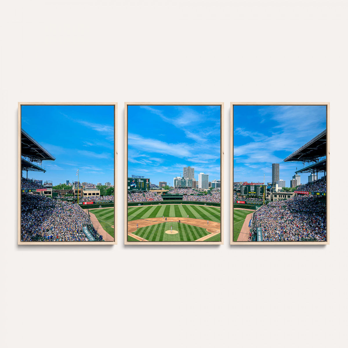 32373-MGV-CV-36X24 - Wrigley Field Chicago Cubs Panoramic Art Multi-Piece Canvas