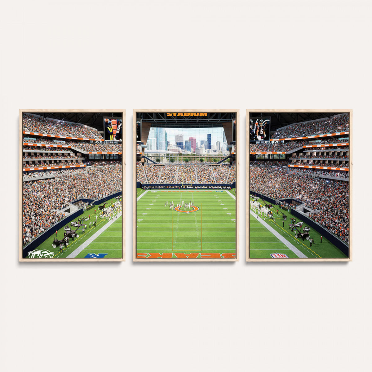 76935553-PAN-FL-20X10 - Chicago Bears Soldiers Field Wall Art Canvas Print, Home Office Wall Decor