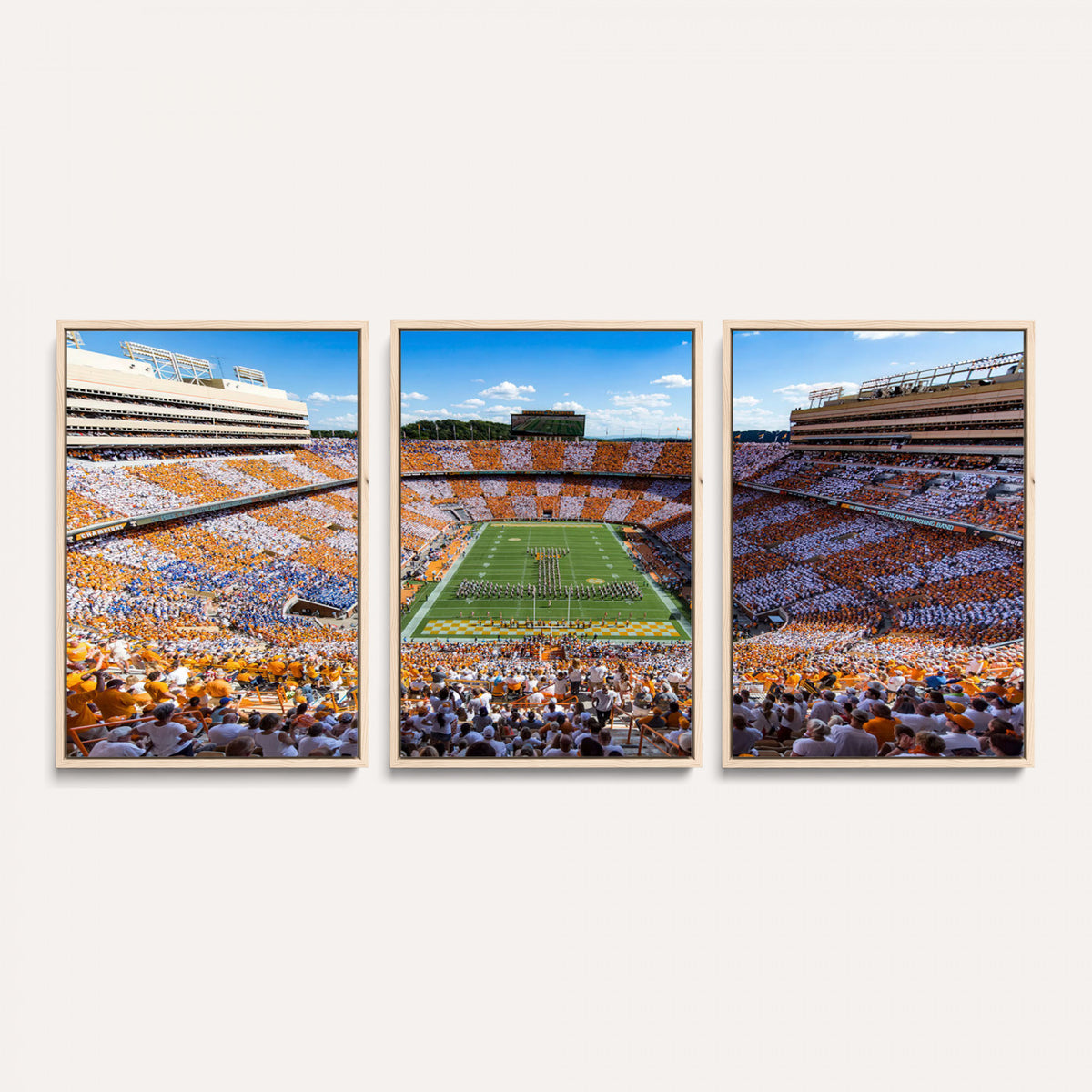 77097951-MGV-CV-36X24 - Tennessee Neyland Stadium Wall Art – Checkerboard Game Day Panoramic Canvas Print, College Football Decor for Home, Office, or Man Cave