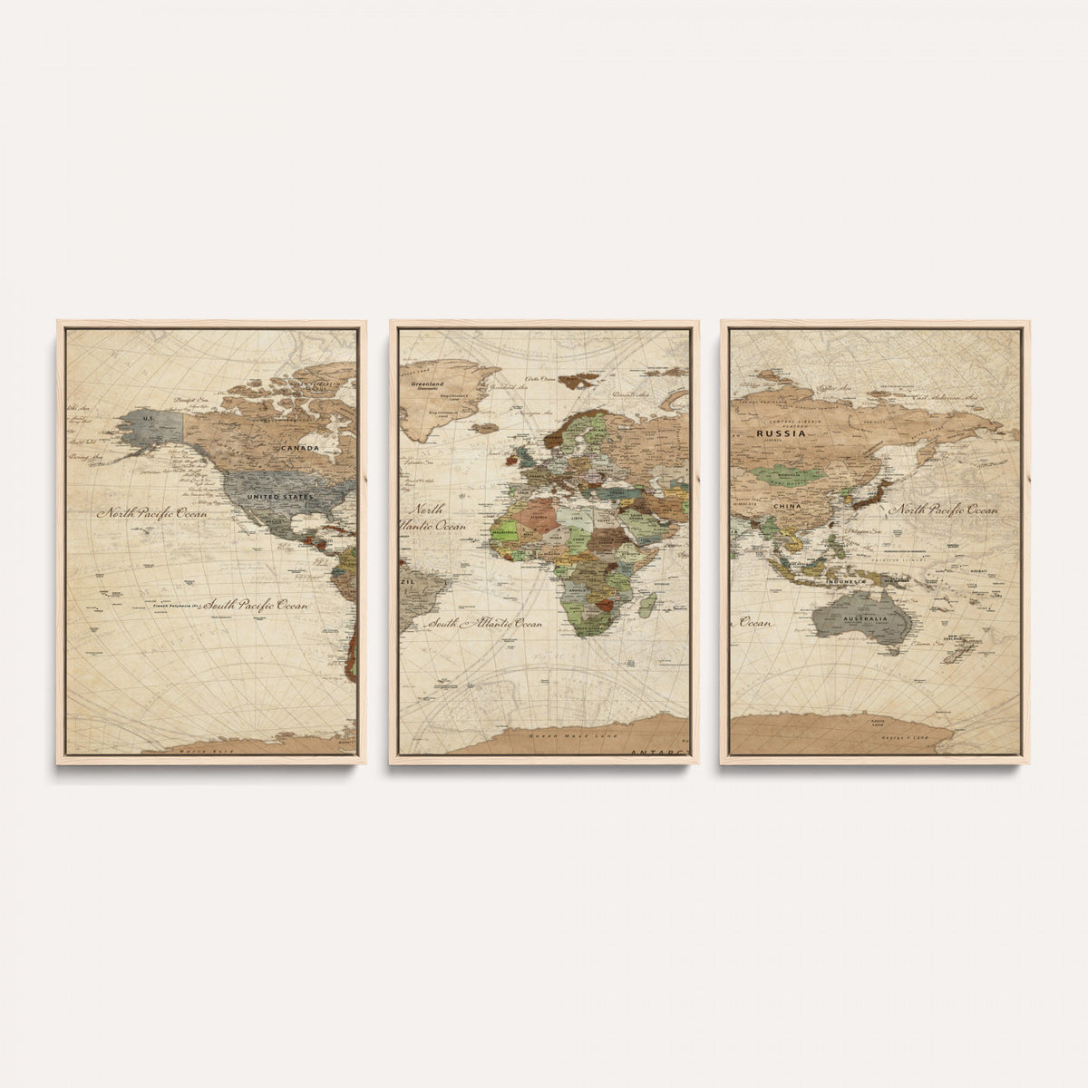 36735609-MGV-CV-36X24 - Framed World Map Wall Art for Home and Office Decor