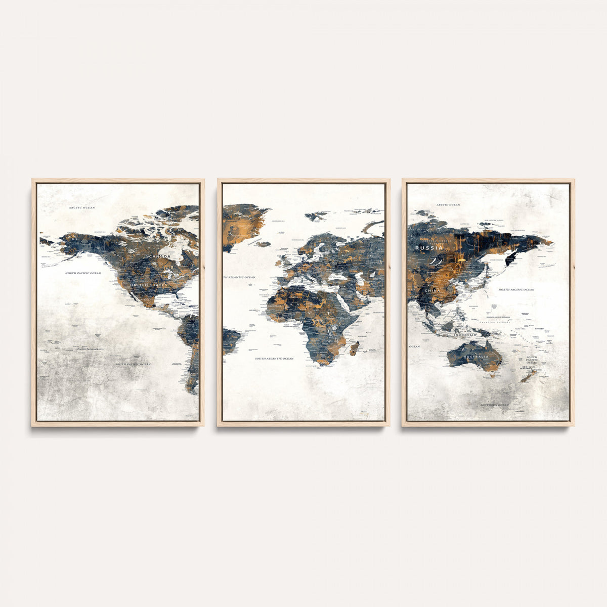 52451147-MGV-CV-36X24 - World Map Wall Art Canvas Print for Office Wall Decor