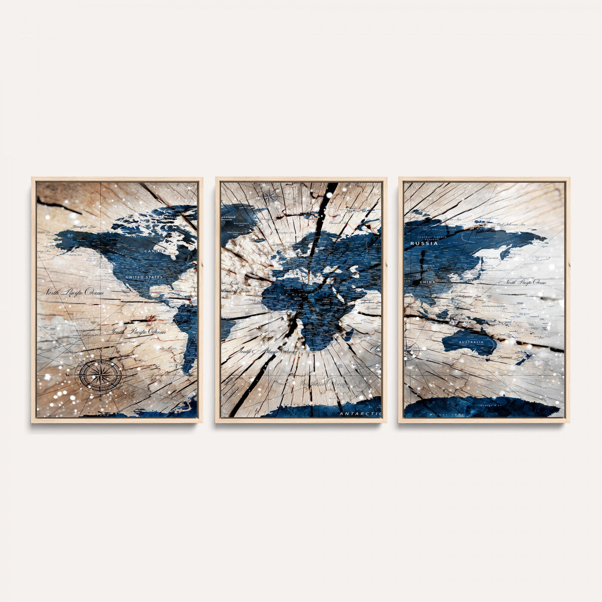19478704-MGV-CV-36X24 - World Map Wall Art Canvas Print, Modern Decorative Framed Map Artwork Prints for Living Room, Office, Bedroom Wall Decor