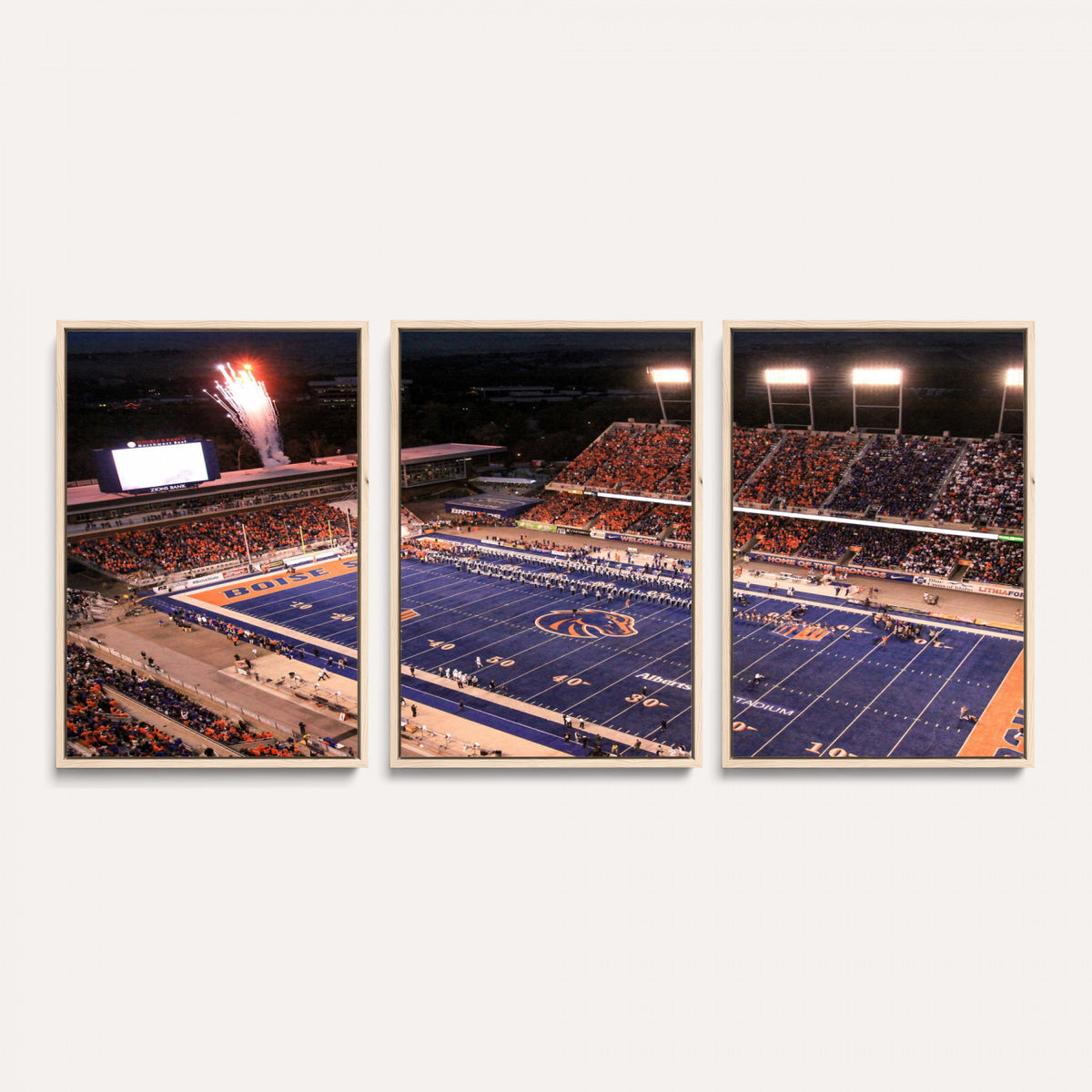 58849575-MGV-CV-36X24 - Boise State Stadium Large Wall Art Canvas Print for Living Room and Game Room Decor