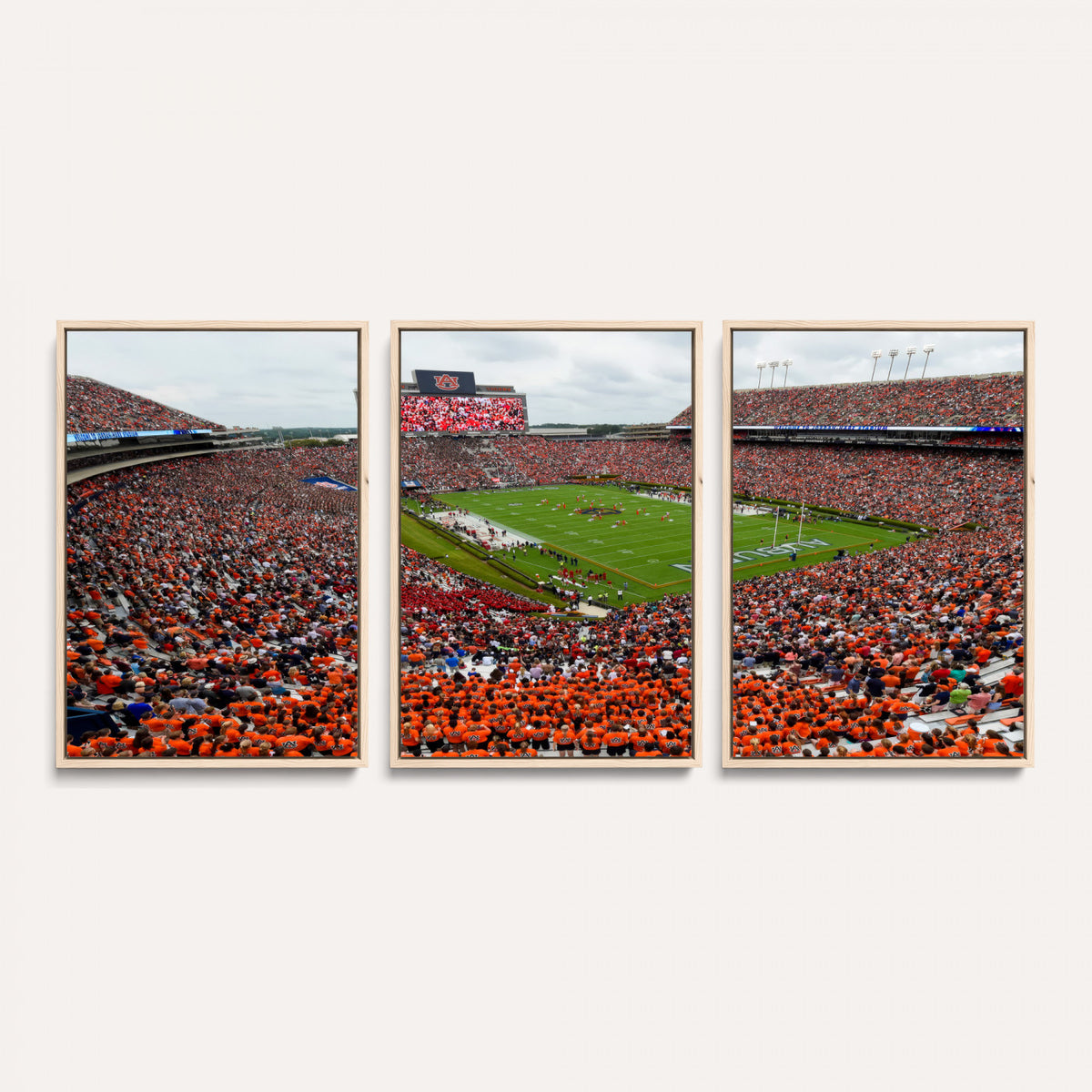 82562490-MGV-CV-36X24 - Auburn Stadium Sunset Wall Art Canvas Print, Jordan Hare Stadium Game Day Crowd, Auburn Tigers Football Artwork
