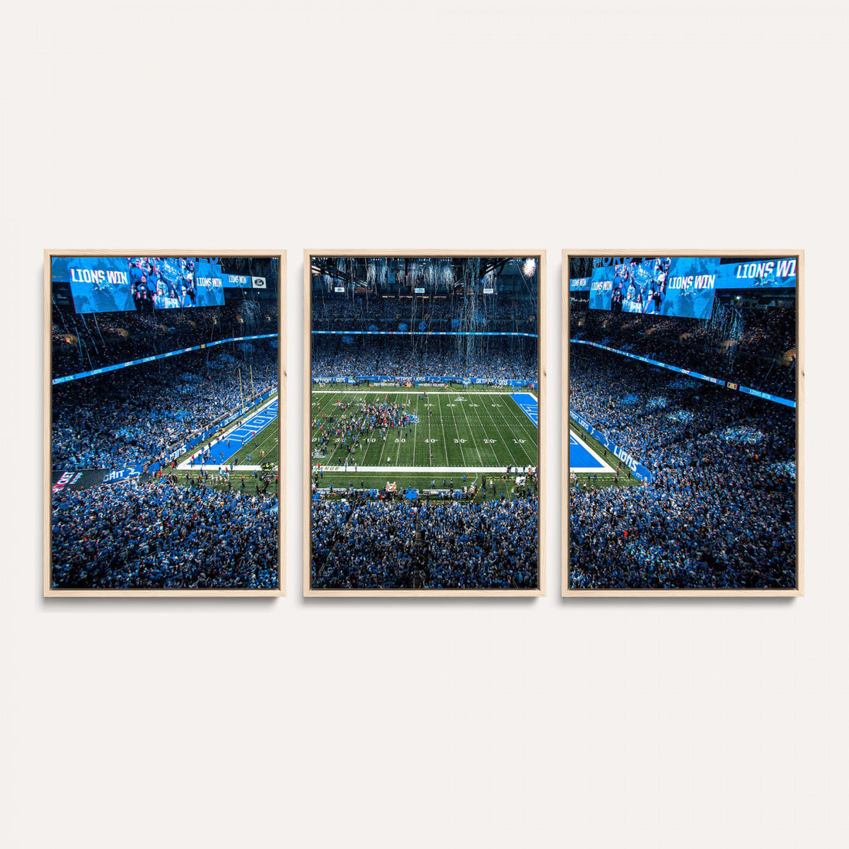 80882005-MGV-CV-36X24 - Detroit Lions Stadium Wall Art Canvas Print, Football Field Panorama