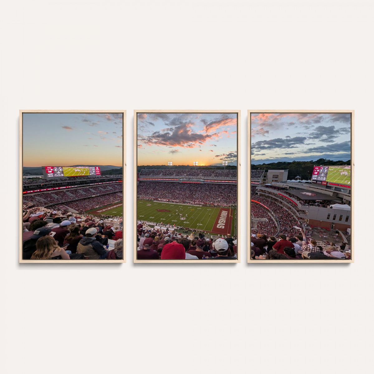 71837429-MGV-CV-36X24 - Donald W. Reynolds Razorback Stadium Wall Art Canvas Print – Arkansas Razorbacks Football Artwork for Home, Office, and Sports Room Decor