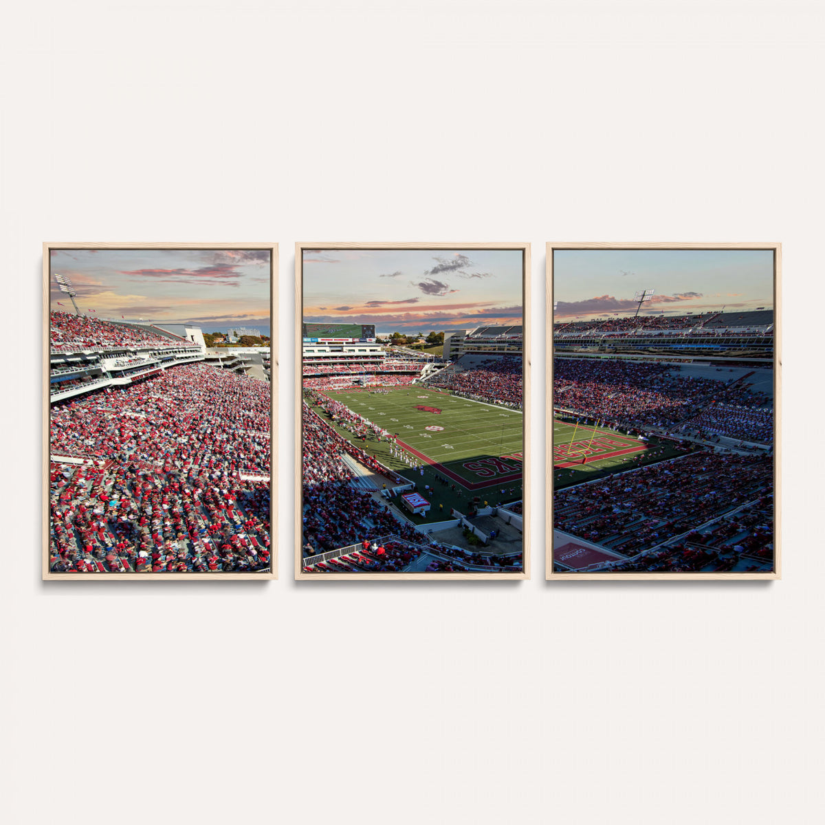 46571211-MGV-CV-36X24 - Donald W. Reynolds Razorback Stadium Wall Art Canvas Print – Arkansas Razorbacks Football Artwork for Home, Office, and Sports Room Decor
