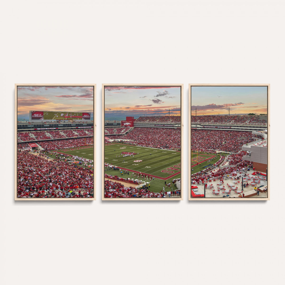 82233065-MGV-CV-36X24 - Donald W. Reynolds Razorback Stadium Wall Art Canvas Print – Arkansas Razorbacks Football Artwork for Home, Office, and Sports Room Decor
