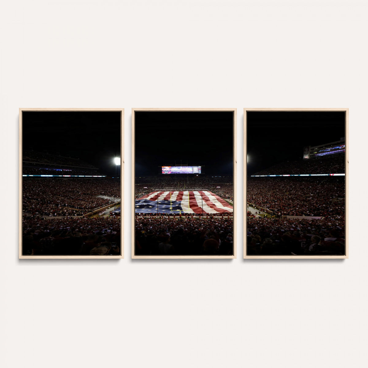 98418189-MGV-CV-36X24 - Oklahoma Memorial Stadium Wall Art Canvas Print – Oklahoma Sooners Football Artwork for Home, Office, and Sports Room Decor