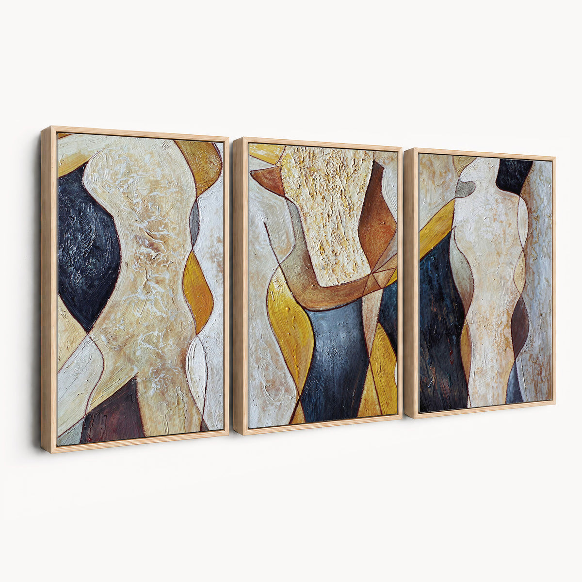 96079939-MGV-CV-36X24 - Mid Century Modern Figurative Canvas Wall Art Abstract Cubist Painting Print