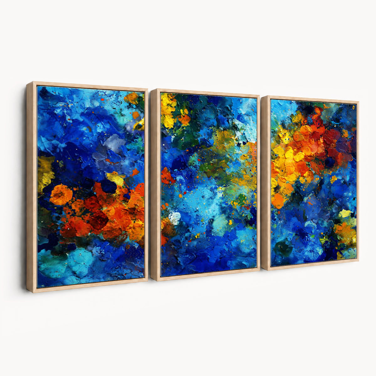 52431611-MGV-CV-36X24 - Vibrant Blue Abstract Canvas Wall Art Colorful Painterly Oil Painting Style Print