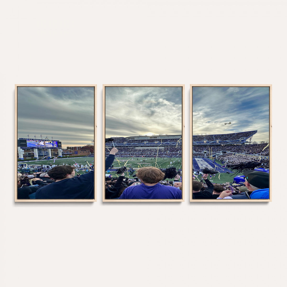 400867JMU-MGV-CV-36X24 - JMU Stadium Wall Art Canvas Print for Game Room Decor - James Madison University Stadium