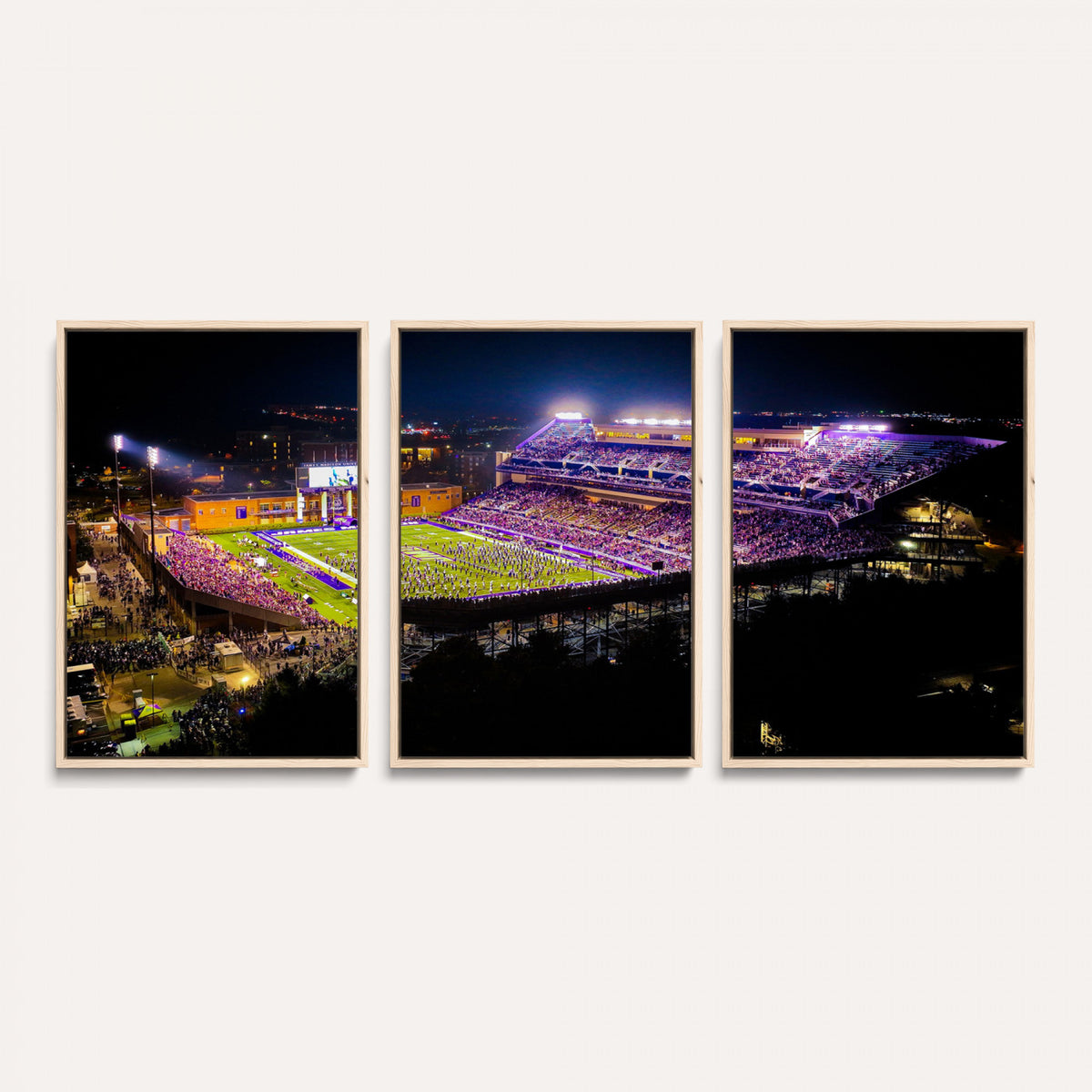 400867JMU2-MGV-CV-36X24 - JMU Stadium Wall Art Canvas Print for Game Room Decor - James Madison University Stadium