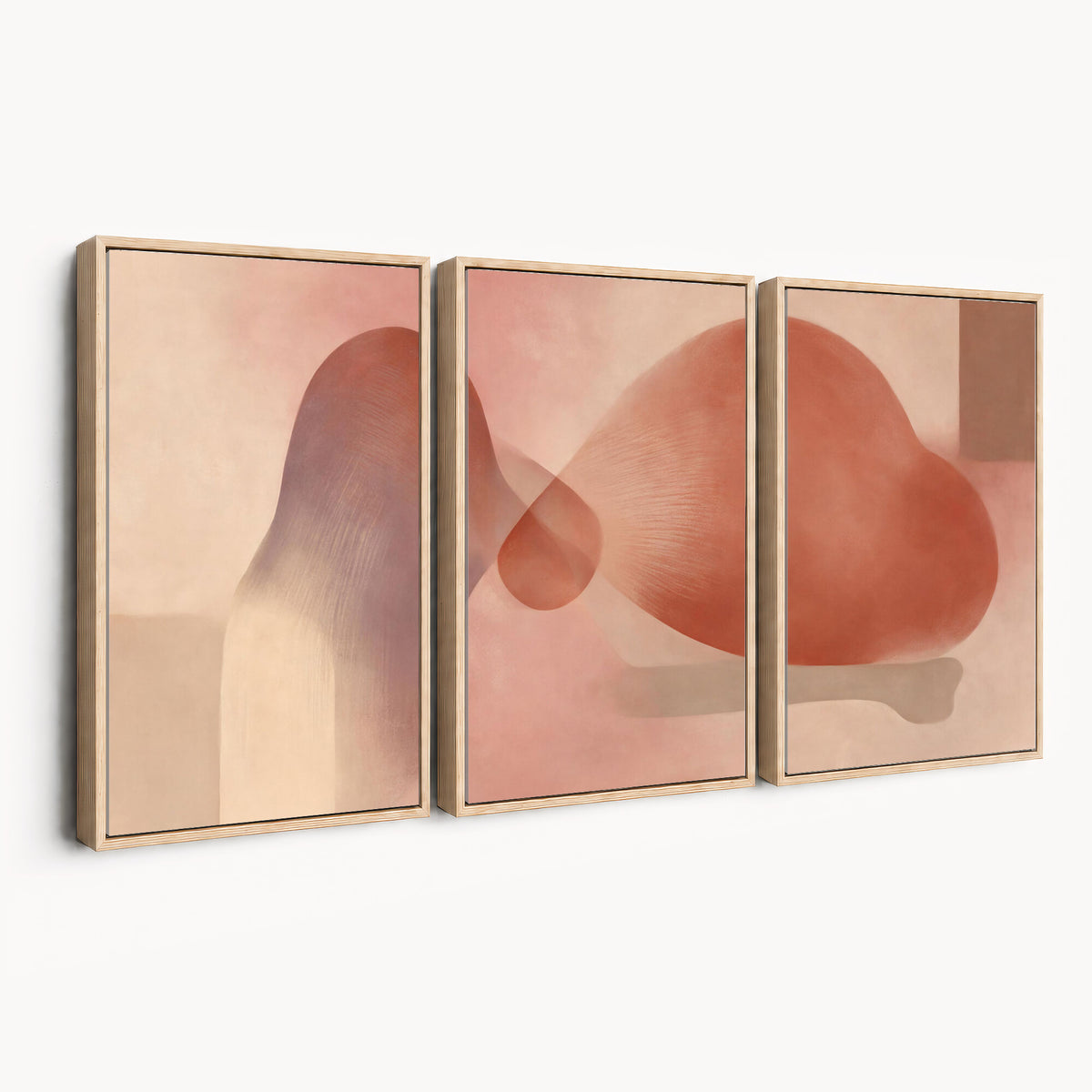 85110643-MGV-CV-36X24 - Vinna Begin Calin Biomorphic Abstract Wall Art Canvas Print, Terracotta Pink Organic Shapes
