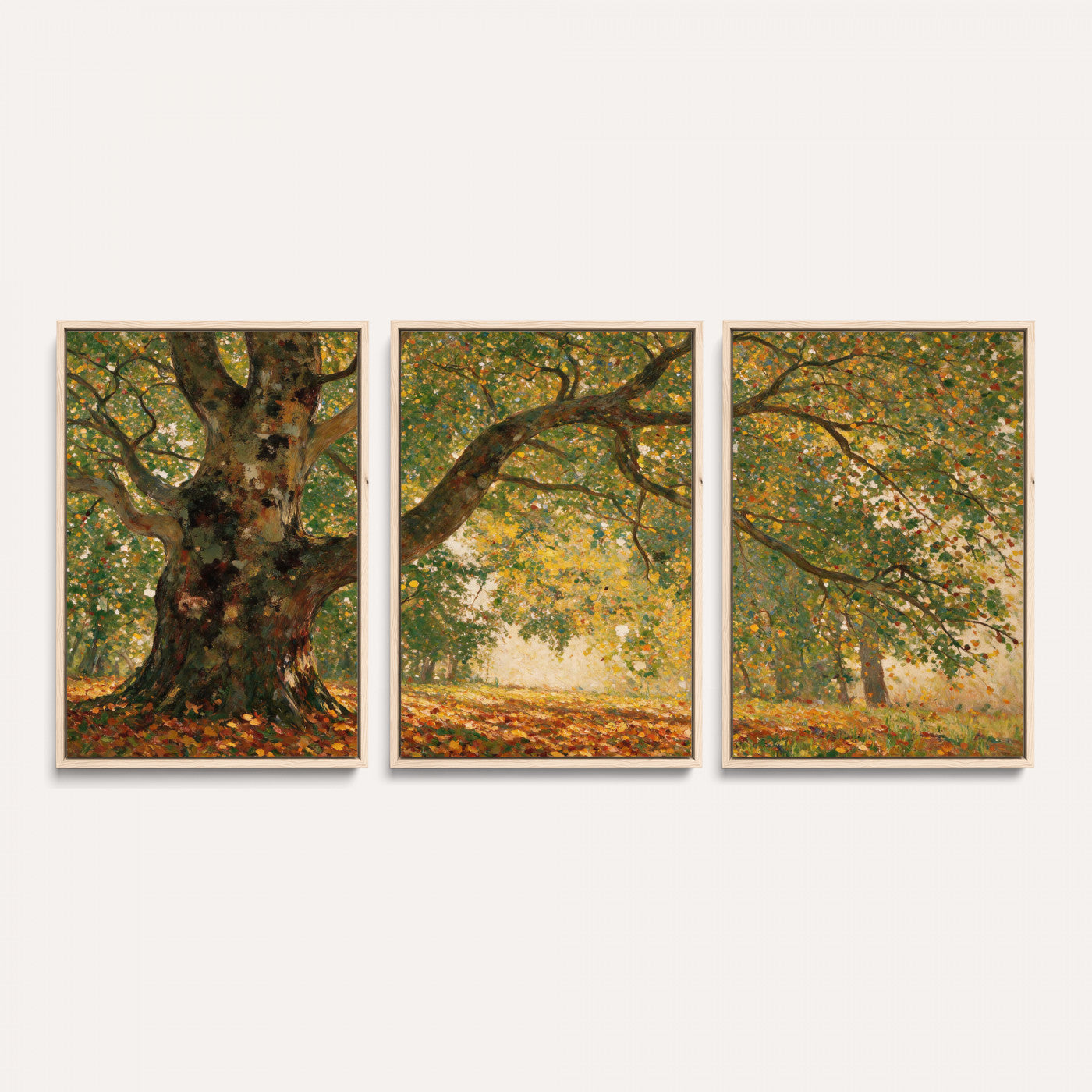 52555601-MGV-CV-36X24 - Claude Monet Style The Bodmer Oak Fontainebleau Forest Wall Art Canvas Print, Autumn Landscape Painting Print