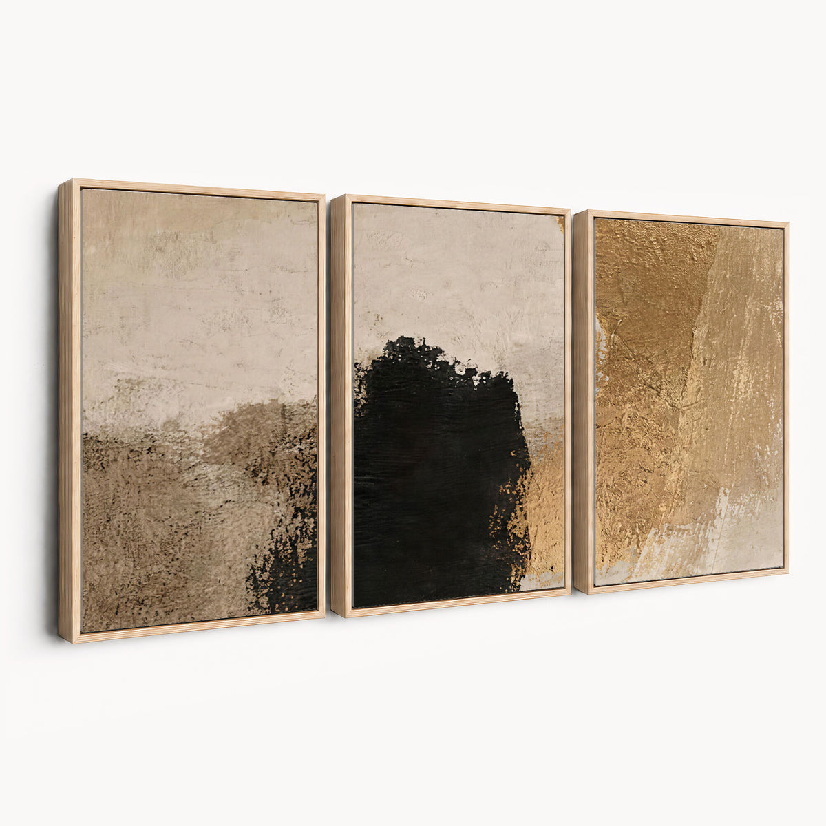 36003778-MGV-CV-48X32-3P - Mid Century Modern Geometric Canvas Wall Art, Abstract Triptych Print