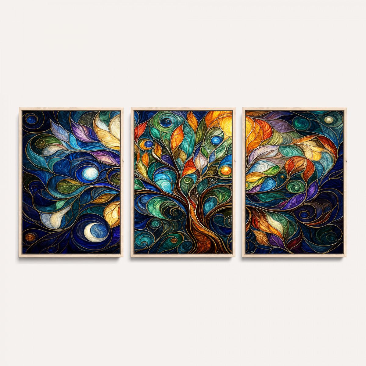 60127105-MGV-CV-36X24 - Psychedelic Tree Of Life Wall Art - Vibrant Swirl Cosmic Nature Decor