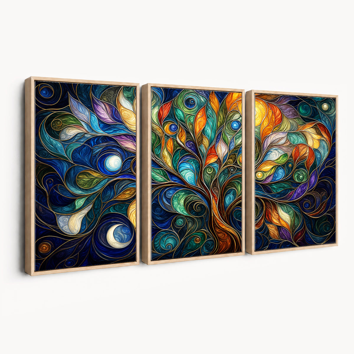 60127105-MGV-CV-36X24 - Psychedelic Tree Of Life Wall Art - Vibrant Swirl Cosmic Nature Decor