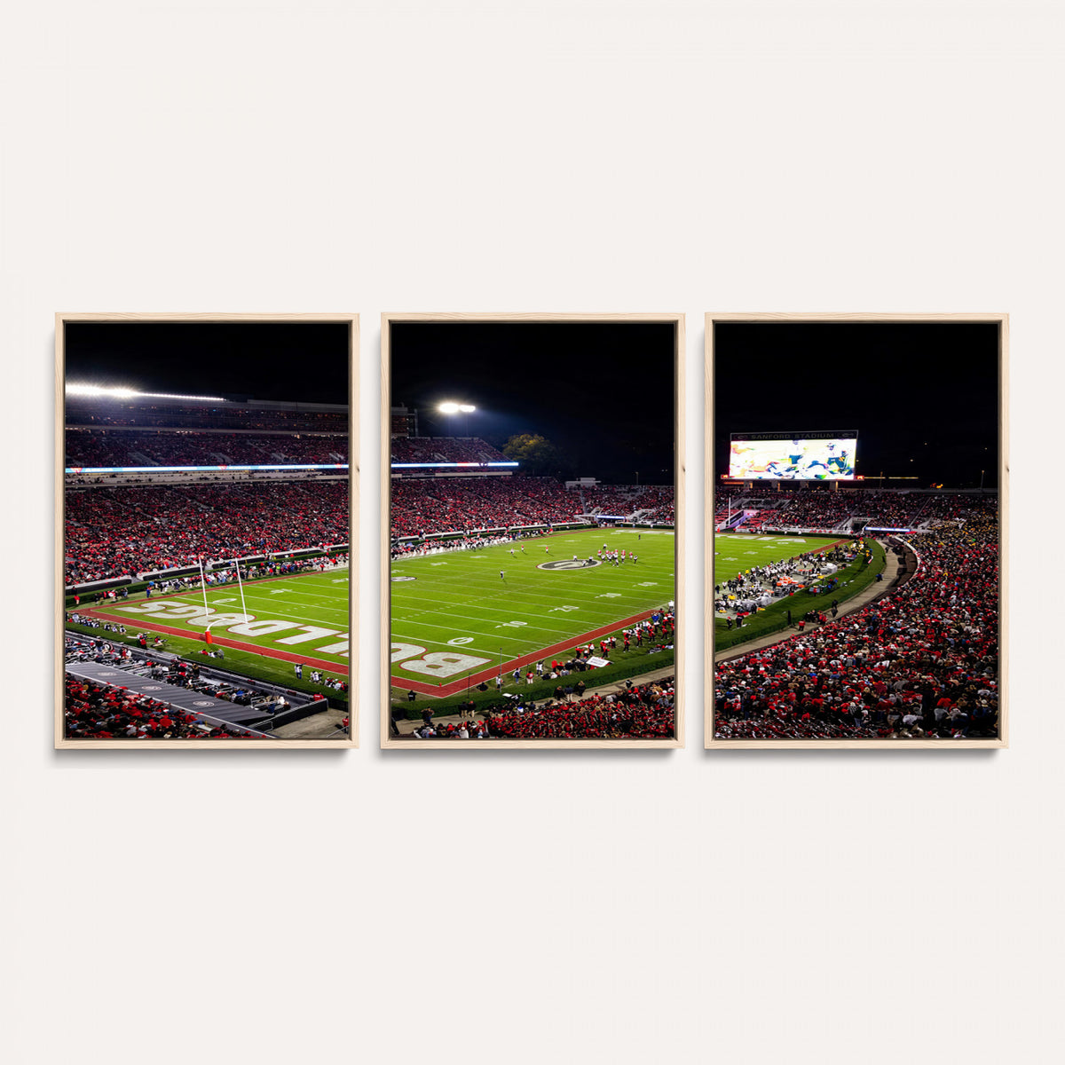 12753057-MGV-TP-30X20 - Sanford Stadium Night Game Canvas Wall Art - Georgia Bulldogs Football Stadium Print