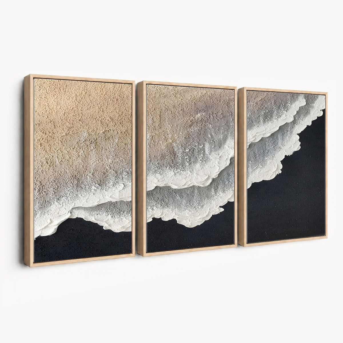 42307004-MGV-CV-24X16 - Ocean Wave and Sand Coastal Wall Art, Modern Beach Decor for Living Room